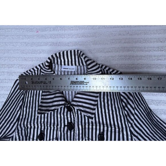Frank Walder Womens Size 10 Button Up Shirt Long Sleeve Linen Blend Top Striped - Picture 6 of 9
